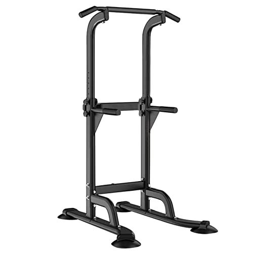 SogesHome Pull Up Station Dip Station Dip Stand Power Tower Adjustable Height Multi-Functional Home Strength Training Fitness Workout Station