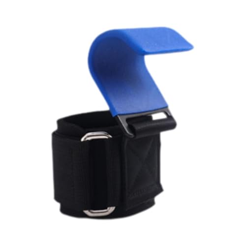 Menolana Fitness Weight Lifting Hook for Men Women Exercise Strength Training Thick Wrist Padding Weight Lifting Grip for Shrugs Rows, Blue