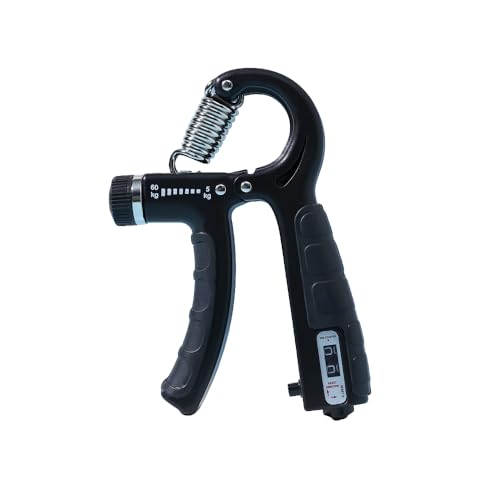 Adjustable Hand Grip Strengthener with Mechanical Counter, 11-132 Lbs (5-60kg) for Forearm & Hand Training – 1 Pack - color: Black Mechanical Counter