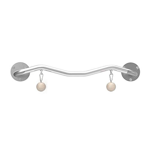 Wall-Mounted Horizontal Bar， Home Pull-up Wrist Strength Training Finger Grip Ball， Rock Climbing Equipment， Load 200kg， - color: Silver