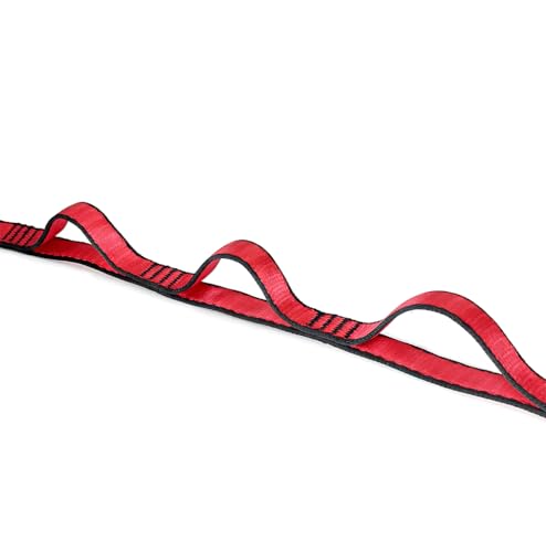 2Pcs Daisy Chain Multipurpose Anti-Gravity Yoga Belt, Climbing Rope, Hammock Rope - 23KN Double-Layer Adjustable Nylon Strap Rope Strong Daisy Chain - color: red white