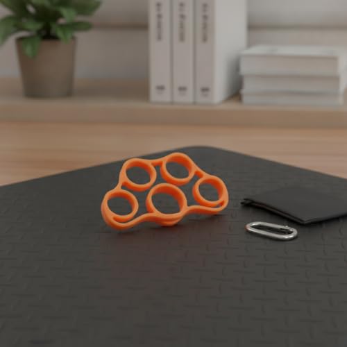 Premium Silicone Finger Resistance Band for Hand Exercise and Grip Practice - color: Orange
