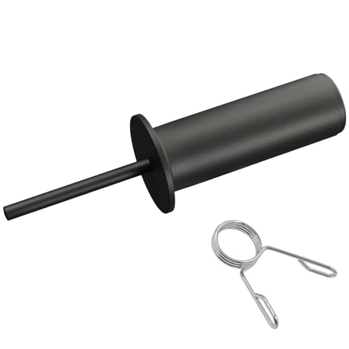 Heavy-Duty Black Weight Stack Pin Extender, 3/8" (10mm) High-Strength Steel | For Home Gym & Commercial Cable Machines, Spring Clip Collar, 133LBS Max Load, Fits 2" Olympic Weight Plates