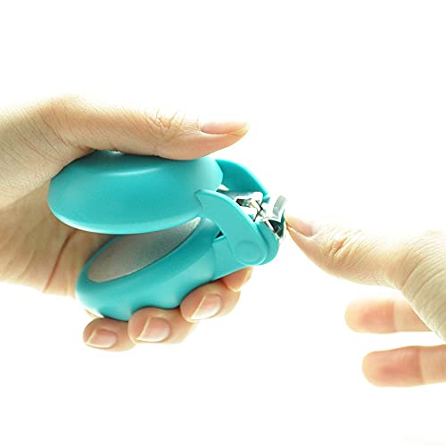 HARAC Special Needs Nail Clippers for Arthritic Hands, Senior and Kids, Adapted Nail Clipper for Fingernail and Thick Toenail, Made in Japan (Blue) - color: Blue