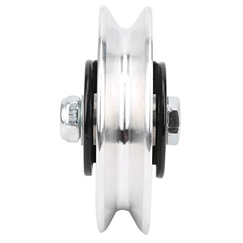 Fitness Equipment Bracket Stainless Steel Pulley, Hanging Wheel DIY Accessory, Mute Pulley with Bearing for Lifting, Rotating Top Ring and Soft Rollers, Durable Rust - Proof Fitnes