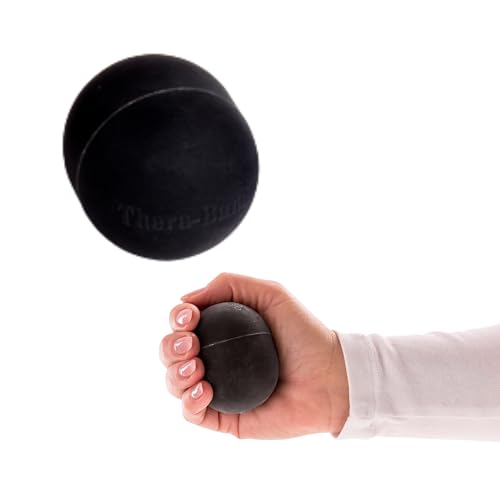 THERABAND Hand Exerciser Ball, X-Large Black, Extra Firm Resistance for Grip Strengthening, Finger & Hand Therapy, Squeeze Ball for Rehab, Wrist & Forearm Exercise, Latex-Free, Textured Surface - color: Black - Extra Firm