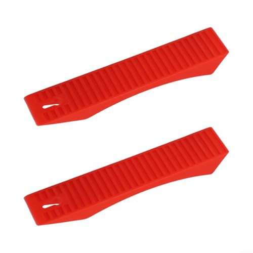 Silicone Deadlift Wedges for Weight Lifting, Anti-Slip Barbell Loading Blocks to Ease Plate Changes, Soft Pads for Squat and Powerlifting, Red Blue Black(Red) - size: Red