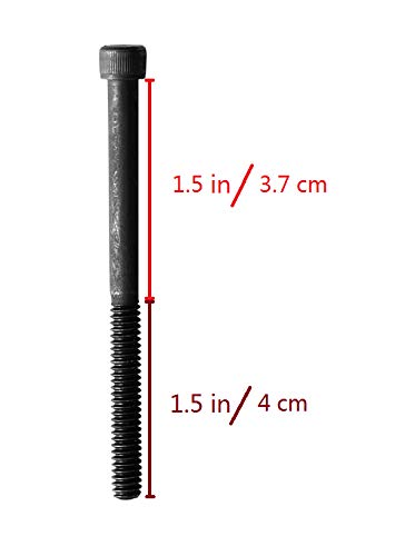 Socket Head Cap Screw, 1/4-20 x 3, Alloy Steel, Black Oxide, Hex Socket Coarse Thread, 1/4 inch Hexagonal Allen Bolt, Length: 3 inch, Full Thread (Quantity: 10) - size: 3