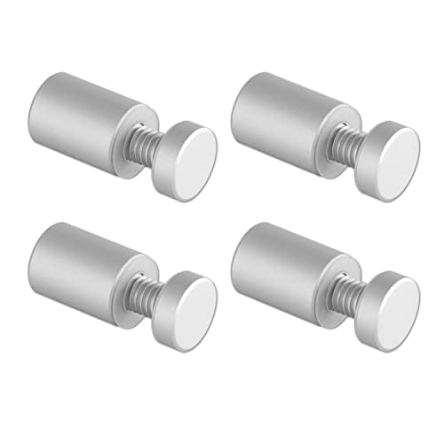 Sign Standoffs, Solid Aluminum 3/4"x 1"Sign Standoffs Screws, Sign Standoffs Mounting Hardware for Glass, Acrylic Panel,Pack of 4 - color: Silver, size: 3/4"x1" 4 Pack