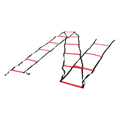 Agility Speed Training Equipment, Fixed Footwork Trainer for Soccer, Football, Fitness and Athletic Drills, 7 Meter, 14 Rung - color: Red