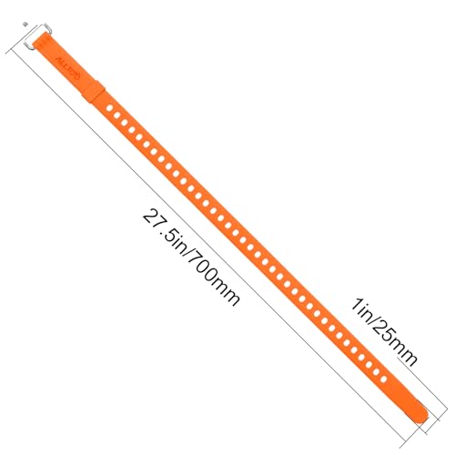 Utility Straps Pro (2-Pack) - Heavy-Duty 40lb Secure Straps for Bikes, Skis, Moto Gear, Tools & More - Freeze-Proof, Safety Orange (27.5in(70CM)) - color: 27.5in(70CM)