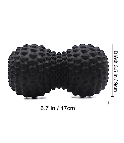 KITWILD Peanut Massage Ball, Double Lacrosse Massage Roller Ball, Black | Deep Tissue Muscle Massage, Physical Therapy, Myofascial Release, Muscle Knots, Yoga Therapy - color: Black
