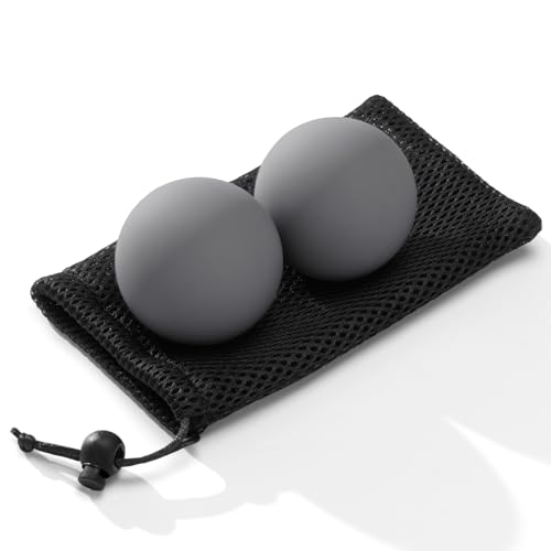 SUBCULTUREPICK Massage Lacrosse Balls for Myofascial Release,Yoga Deep Tissue Massage,Trigger Point Therapy and Foot Plantar Fasciitis,Muscle Soreness Massager Ball (2 Packs) (Grey) - color: Grey