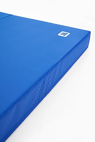 We Sell Mats Bifolding Gymnastics Crash Landing Mat Pad, Safety for Tumbling, Back Handspring Training and Cheerleading - color: Blue, size: 4 ft x 4 ft x 4 Inch