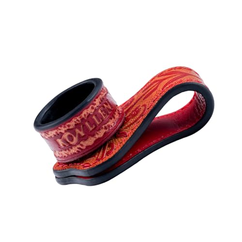 KONLLEN Magnetic Chalk Holder, Pool Cue Accessory | Round or square holder keeps chalk secure and easy to reach for pool cue and billiard players - color: round-Red