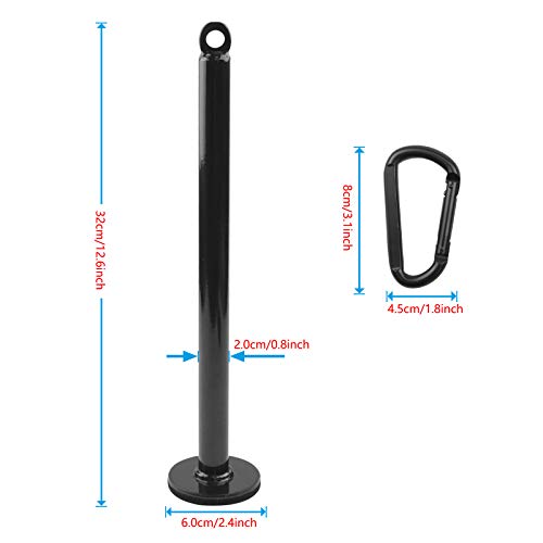 LFJ Weight Loading Pin with Carabiner fit 1 inch and 2 inch Olympic Weight Plate for Cable Pulley System LAT Pulldown - style: Standard Plates Loading Pin