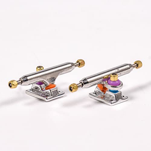 Fingerboard Trucks with Upgraded Urethane Bushings and Pivot Cup,34mm 32mm Width,Normal Kingpin (Silver, 32mm) - color: Silver, size: 32mm