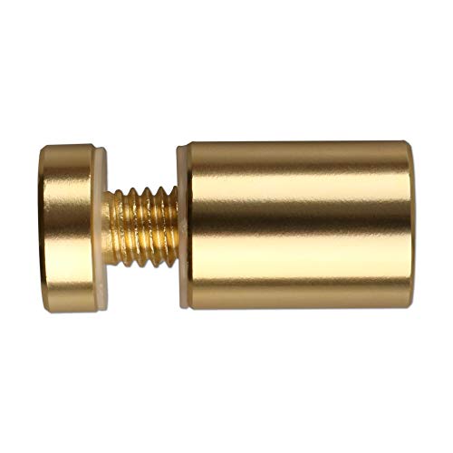Aluminum 3/4"x 1" Sign Standoffs - Mounting Hardware for Glass & Acrylic Panels - Pack of 4 - color: Gold, size: 3/4"x1" 4 Pack