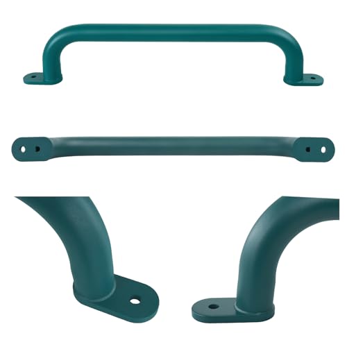 17 Inch Green Playground Handles Indoor Kids Monkey Bar Ladders 6Pcs | Heavy Duty Solid Metal, Non-Slip Matte Green Powder Coating, Comfy Secure Hand Grips for Playset Swing Set Climbing Frame - color: Green-6pack
