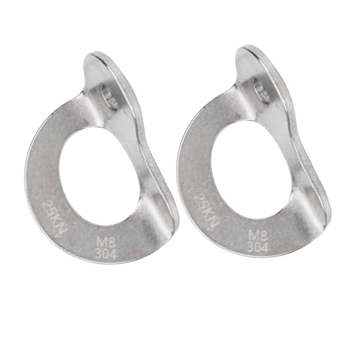 HERCHR Bolt Hanger, 2Pcs 304 Stainless Steel Bolt Hanger Outdoor Caving Protection Hardware Accessory for Outdoor Mountain Climbing - size: M8