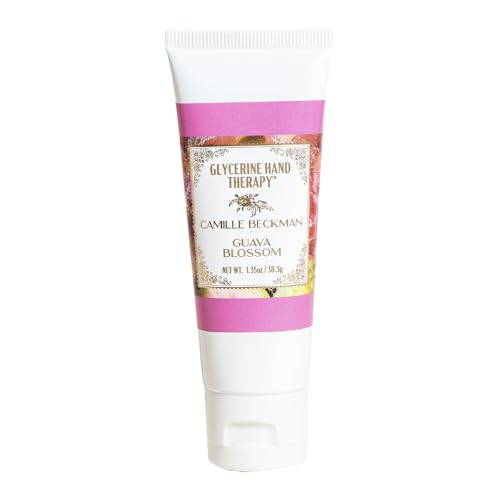 Camille Beckman Guava Blossom Glycerine Hand Therapy Cream, 1.35 oz | Ultra-moisturizing for dry, cracked hands; silky, non-greasy, paraben-free