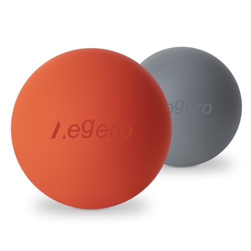 Massage Lacrosse Balls for Myofascial Release,Yoga Deep Tissue Massage,Trigger Point Therapy and Foot Plantar Fasciitis,Muscle Soreness Massager Ball (2Pack,Orange and Grey) | Yoga Deep Tissue Massage,Trigger Point Therapy and Foot Plantar Fasciitis,Muscl