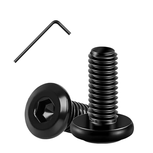 Matuja 5/16-18 x 3/4" Flat Head Hex Socket Bolts Screws,304 Stainless Steel,Black Oxide Finish,Fully Threaded Bright Furniture with Hex Key(20 Pcs) - size: 5/16-18 x 3/4"