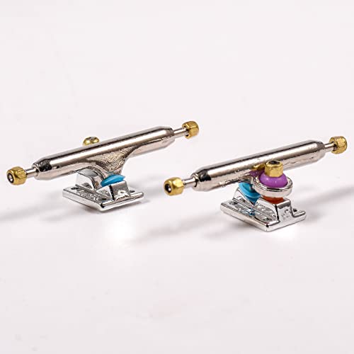 Fingerboard Trucks with Upgraded Urethane Bushings and Pivot Cup,34mm 32mm Width,Normal Kingpin (Silver, 34mm) - color: Silver, size: 34mm