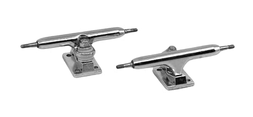 34mm Prodigy Gen2 Pro Fingerboard Trucks - Pro Style Base and Hanger with Custom Pivot Tuning and Pro Duro Bubble Bushings - Silver Colorway - color: Silver, size: 34mm