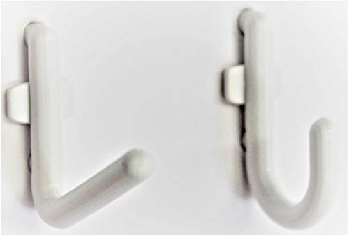 Wall Peg Hook Kit - 100 Pegboard Hooks Tool Storage Garage Organizer Choice B/W (50, White)