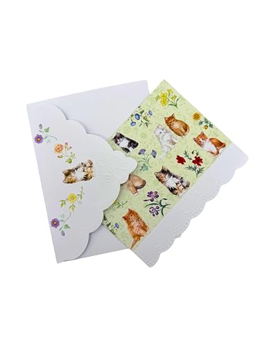 Poster Foundry Cat Stationery Set By Carol Wilson Cute Stationary Kitten Themed Gifts Notecards with Envelope Penpal Supplies Letter Note Cards NCP2371 - color: Nature - Kitttens, style: 1 Gift Box Set / 10 Cards Total