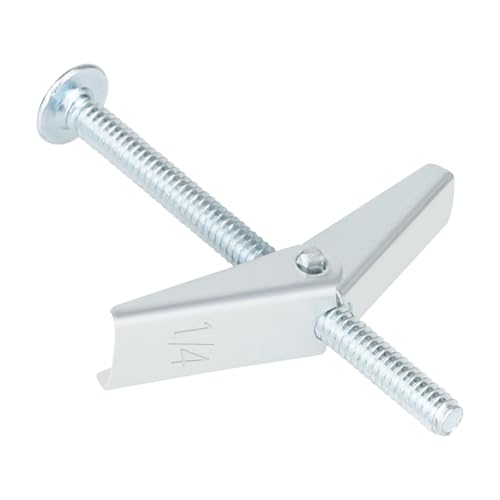 15 Pcs 1/4 Inch Toggle Bolts Heavy Duty Metal Drywall Anchors Kit | Dry Wall Anchors and Screws Kit for Hanging Lamps Heavy Items, Butterfly Anchors for Ceiling, Sheetrock, Hollow Wall - size: 1/4"-30pcs(15sets)