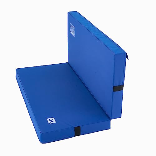 We Sell Mats Bifolding Gymnastics Crash Landing Mat Pad, Safety for Tumbling, Back Handspring Training and Cheerleading - color: Blue, size: 4 ft x 4 ft x 4 Inch