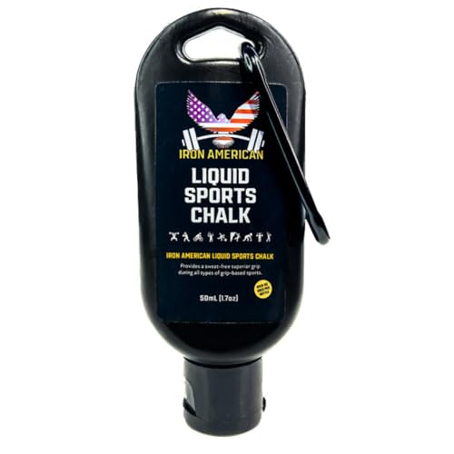 IRON AMERICAN Liquid Chalk - No-Mess Long-Lasting Grip Chalk for Weightlifting, Gymnastics, Rock Climbing, and Fitness Training - Advanced Hand Chalk for Gym - size: 1-PACK (50mL)
