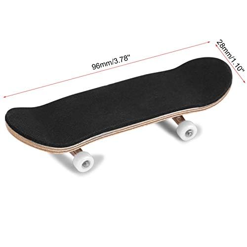HURRISE Mini Finger Skateboard, Wooden Fingerboard with Ball Bearings, Light Brown, Sport Training Props, 1 Pack - color: White