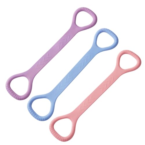 ANIS·KEAAR 3 Colors Figure 8 Resistance Band - Elastic Fitness Rope for Arm, Back, Shoulder & Full-Body Workouts | Foot, Leg, Hand Stretcher for Yoga, Pilates, Physical Therapy & Home Gym Exercise.