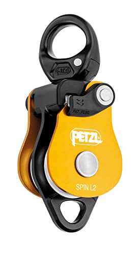 PETZL Unisex Spin L2 Double Pulley with Very High Output with Walker - color: Yellow