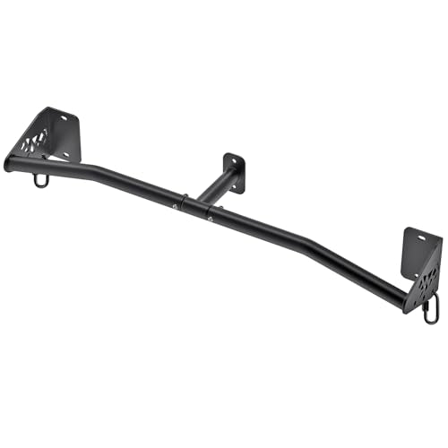 SELEWARE 32"/36" Wall Mount Pull Up Bar Joist Mount Chin Up Bar for Doorway | Heavy Duty Steel Construction Support 450 lb, w/Resistance Band Hooks, Fits 32"/36" Wall Studs for Home Gym Strength Training - size: B: 32" x 1.3" Dia Grip
