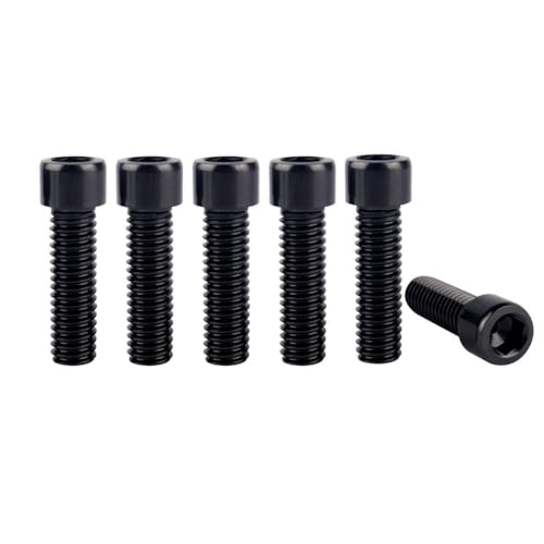6Pcs Bike Screws M6x10 12 16 18 20 25 30 35mm Stainless Steel Socket Head Cap Allen Hex Bolt (Black, M6 x20mm) - color: Black, size: M6 x20mm