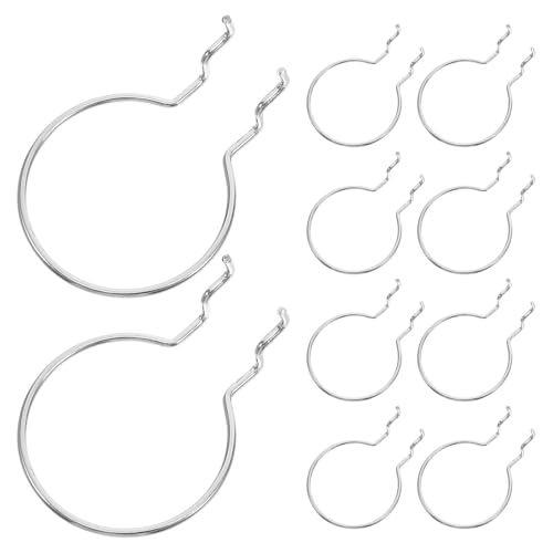10pcs Silver Metal Pegboard Hooks Iron Hanging Board Organizer Rings for Garage Craft Room Storage Tool Hangers Hole Board Accessories