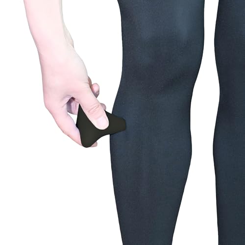 Manual Trigger Point Massage Tool Small Massager Ball 3″×2.6″ Black | For Deep Tissue Myofascial Release Physical Therapy Plantar Fasciitis Pain Relief Muscle Knot Psoas Hip Flexor Iliacus - color: Black