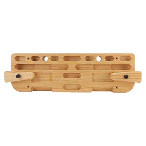 Wooden Training Hang Board Fingerboard Climbing Grip Trainer Compact Solid Wood with Various Finger Holes for Home Gym Outdoor Climbing
