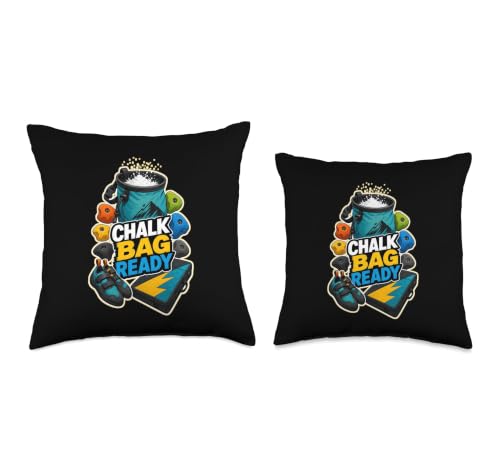 Chalk Bag Ready Bouldering Gym Throw Pillow - size: 16x16