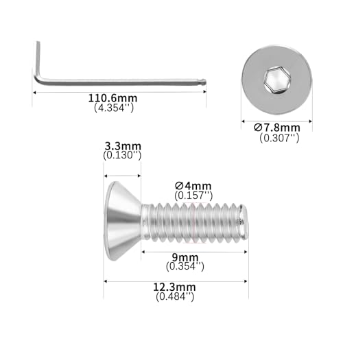 #8-32x1/2 Flat Head Socket Cap Screws Bolts 30pcs HS/JXLS-03 | 304 Stainless Steel, UNC Coarse Full Thread, Equipped with Phillips Bit, for DIY, for Repair, Install Furniture Screws - size: #8-32x1/2"