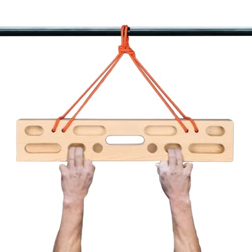 Climbing Hangboard Heavy Duty Wooden Trainer | Rock Climbing Pull Up Bar Grip Trainer for Climbers Beginner Men Women Home Gym Indoor Fitness Workout