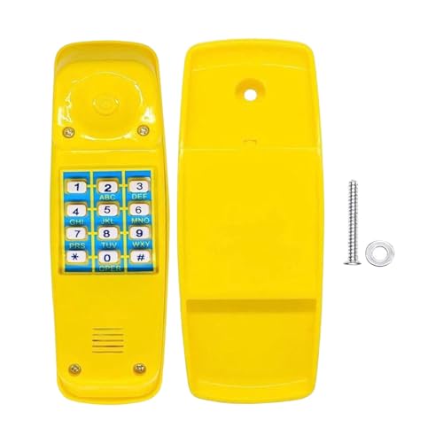 Pretend Phone Toy Pirate Wheel Game Playground Telephone Accessory for Children with Interactive Keys Quality Material Suitable for Swing Set Treehous, Yellow - color: Yellow