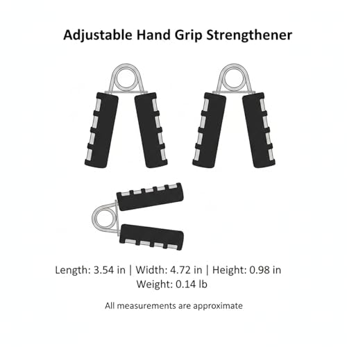 Adjustable Hand Grip Strengthener with Ergonomic TPE Foam Handles for Forearm & Finger Exercise - color: Gray