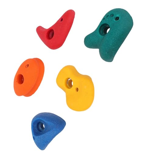 Keenso Kids Resin Salbing Holds Set with Unique Forms for Internal External Walls, 5 Pcs Rock Wall Grips Kit for Children