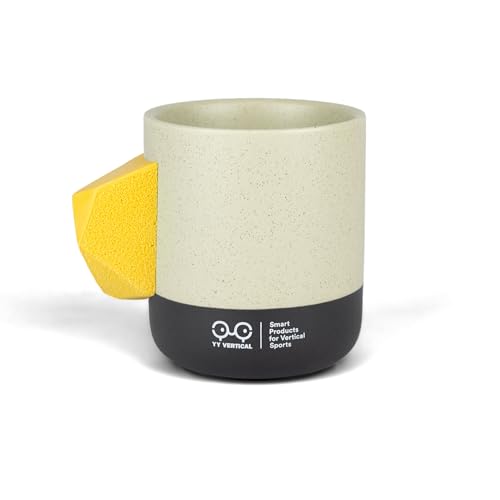YY Vertical Climbing Mug Evo, Pinch Mug for Rock Climbers and Boulderers, Indoor Bouldering Grip Cup, Unique Gift, Blue - style: Indoor vibes - Yellow