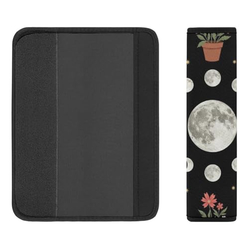 2 Piece Moon Phase Cycle Full Moon Plants Celestial Sun Car Seat Straps Shoulder Pads Universal Fit Automotive Seat Belt Protector for Kids, Car Seats Pushchair Strollers High Chair Pushchair - color: Pattern 993